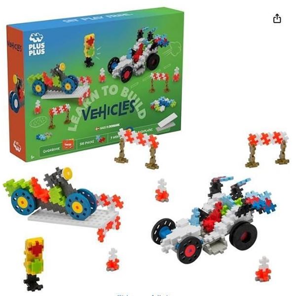 Plus Plus Learn To Build Vehicles Kit With 360 Pieces and 3 Wheels