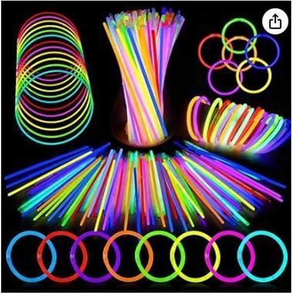 Tube of 100 Glow Bracelets – 8 Inches, Multi-Color, Non-Toxic