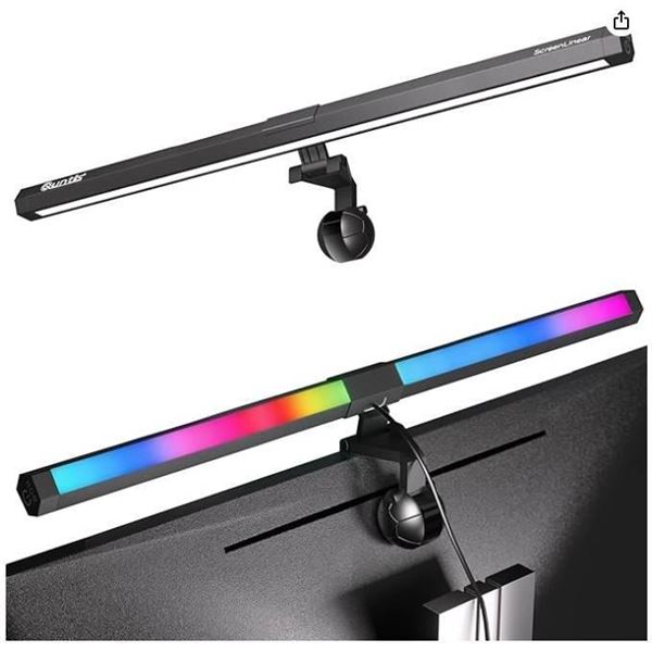 Quntis LHN-02091-BK Dynamic RGB LED Monitor Lamp with Adjustable Color Temperature