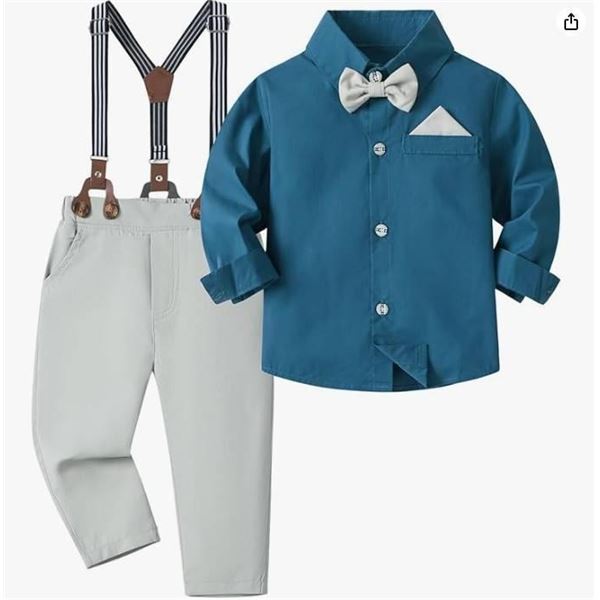 Volunboy Toddler Wedding Outfit, Blue Grey, Y 2-3T