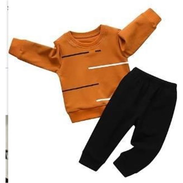 Toddler Outfit Set with Orange Top and Black Bottoms – Size 2T