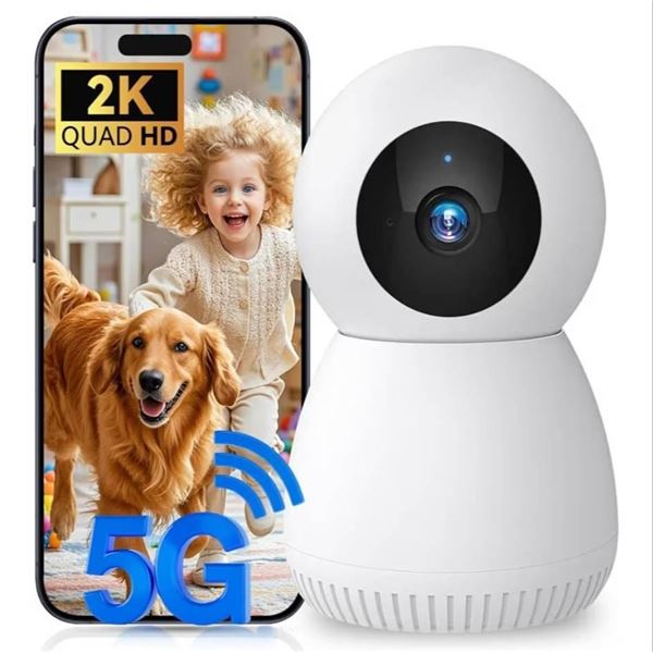 Indoor Security Camera, 5G/2.4G, 2K HD Smart Pan/Tilt IP Camera With Mobile App