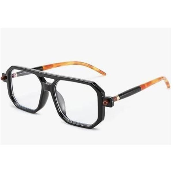 FEISEDY Vintage Square Blue Light Blocking Glasses Women Men 70s Flat Aviator Glasses With 2.0x Magn