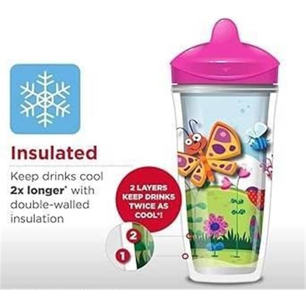 2 Pack  - Playtex Sipsters Stage 3 Tumblers With Spill-Proof Lids, Unicorn & Owl Design