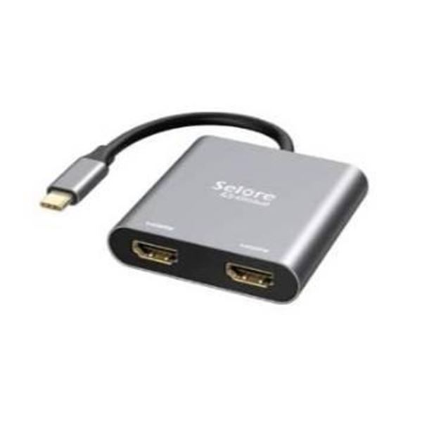 Lot of 3 USB-C to Dual HDMI Adapter 4K @60Hz, Selore&S Type C to HDMI Converter