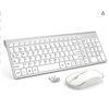 Image 1 : Joyaccess Wireless Keyboard and Mouse Set with White Finish