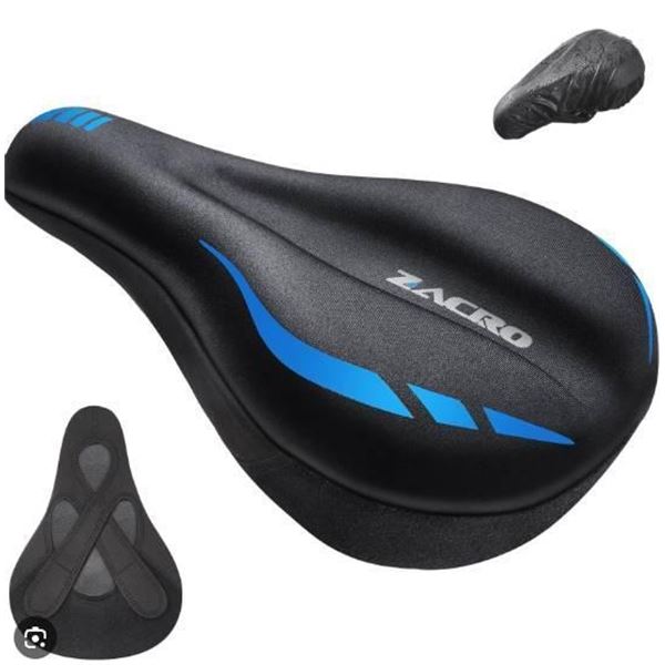 Zacro Gel Padded Bicycle Seat Cover, Black and Blue