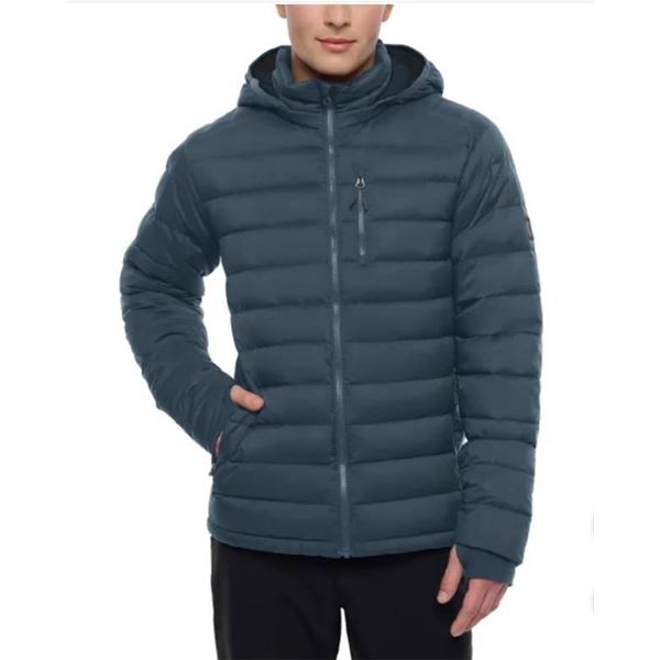Lole Men’s Packable Down Jacket with Hood, Size M, Navy Blue