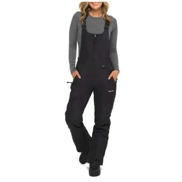 Arctix Women’s Essentials Insulated Bib Overalls, Short Inseam 29, Size L (12-14), Black