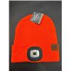 Image 1 : BK LED Beanie Hat with Rechargeable Light Module, Orange