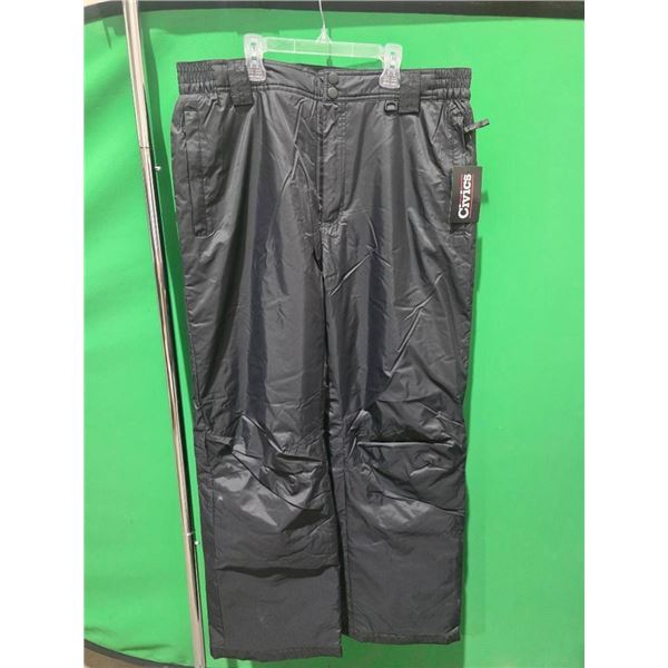 Civics L/G Black Pants with Elastic Waist and Button Fastening