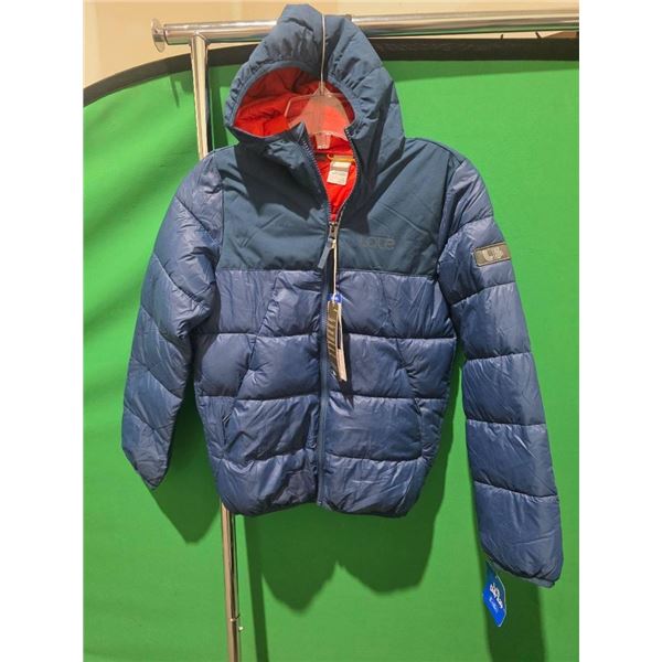 Lole Youth Puffer Jacket With Hood, Size L/G (10/12), Blue