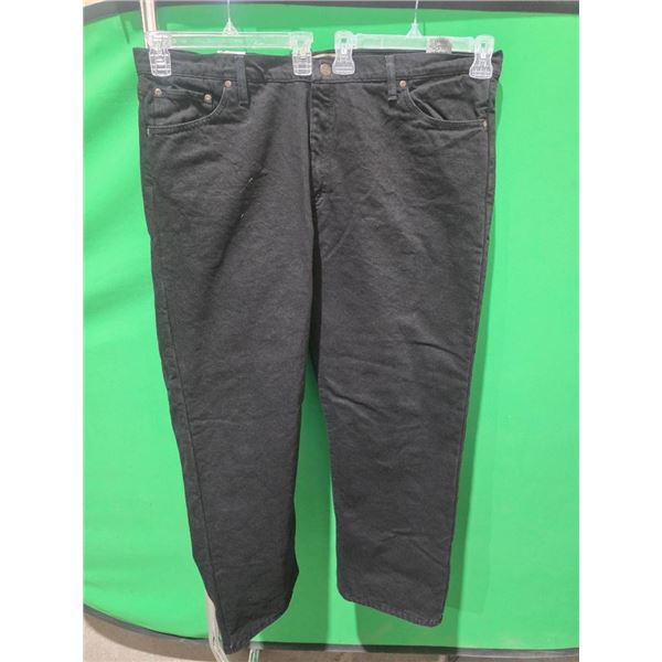 Wrangler Authentics Fleece Lined Men’s Black Jeans, Size 42×30