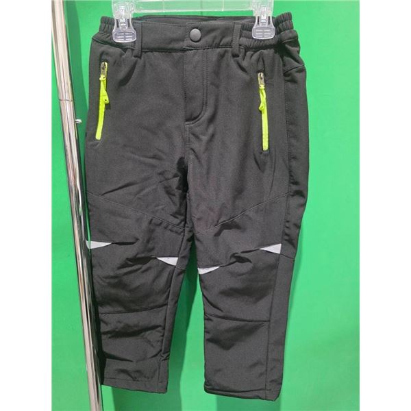 Children’s Black Pants With Yellow Zipper Accents, Size 5-6Y