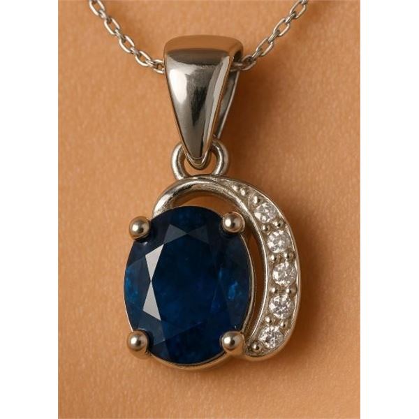 $240, SILVER(2.8g),  SAPPHIRE (2ct) EARRING, retail value $240