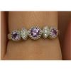 Image 1 : $160, SILVER(2.3g),  DIAMOND AND AMETHYST RING, retail value $160