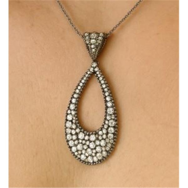 $200, SILVER(7.5g),  BLACK RHODIUM CZ PENDANT, retail value $200