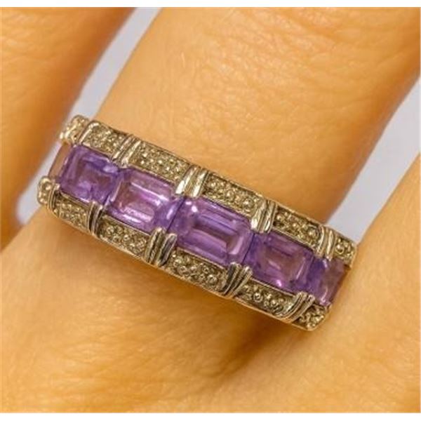 $200, SILVER(3g),  AMETHYST (APP 2.5ct) RING, retail value $200
