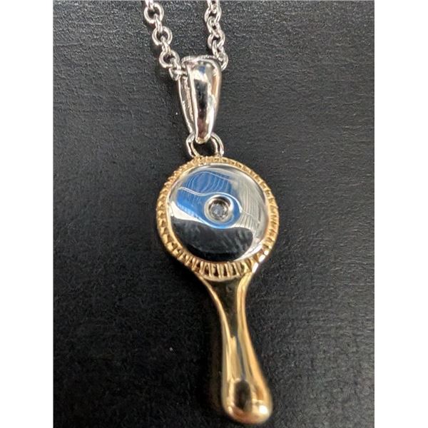 $55, SILVER DIAMOND (0.05ct)NECKLACE 16", retail value $55