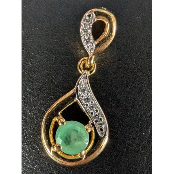 $160, SILVER GENUINE EMERALD  (0.2ct) PENDANT, retail value $160