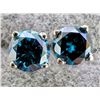 Image 1 : $1100, 14K(0.5g), LAB BLUE DIAMOND (0.42ct)EARRING, appraised value $1100