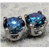 Image 2 : $1100, 14K(0.5g), LAB BLUE DIAMOND (0.42ct)EARRING, appraised value $1100