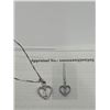 Image 5 : Ladies Silver Diamond Heart Lock Pendant Set -APPRAISED $1315