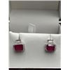 Image 1 : Silver Ruby Stud Earring Set -APPRAISED $1015