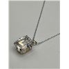 Image 2 : White Topaz Solitaire Pendant & Chain- APPRAISED $1085