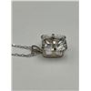 Image 7 : White Topaz Solitaire Pendant & Chain- APPRAISED $1085