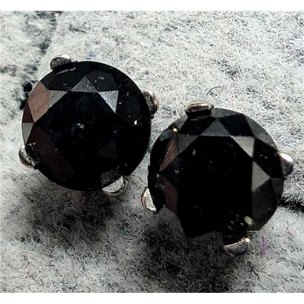 $2000, 14K(1.11g), BLACK DIAMOND (2.2ct)EARRING, appraised value $2000