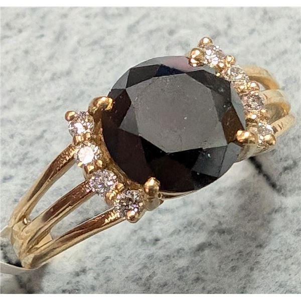 $2500, 10K(2.09g), BLACK DIAMOND (1.7+0.1ct)RING, size 6.5, appraised value $2500, ring resizeable f