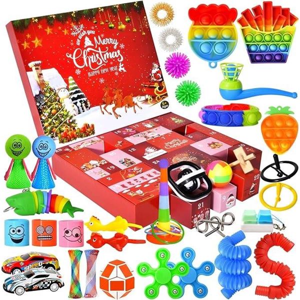 Advent Calendar with 24 Prize Toys for Children – **Stock photo may not be exact as actual 