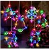 Image 1 : LED Hanging Window Light Decor, Christmas Multi-colour, 6-Pack