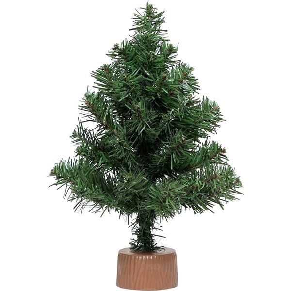 Miniature Artificial Green Christmas Tree with Decorative Accessories