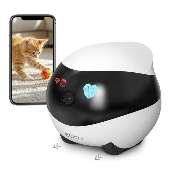 Enabot EBO SE Pet Camera Home Security Camera, Movable Indoor WiFi Cam, 2 Way Talk, Night Vision, 10