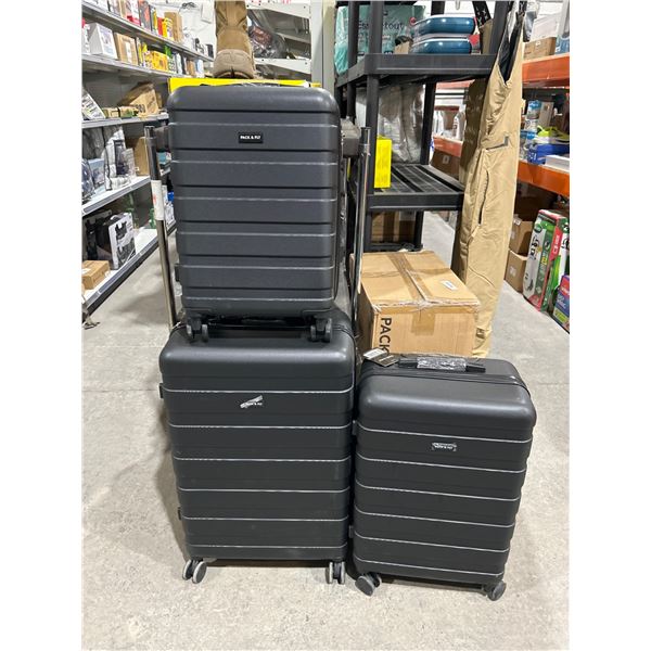 Pack & Fly 3-Piece Luggage Set, Black Edition, 20in 24in 28in
