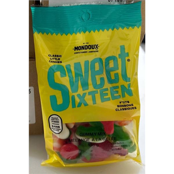 4 Boxes of  Mondoux Sweet Sixteen Gummy Mix 6X135g Units