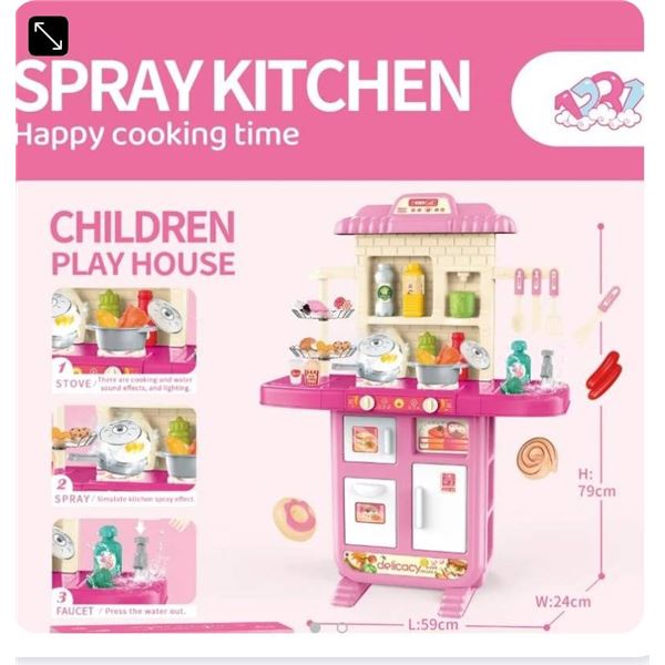 Simulation Children Play House Spray Kitchen with 69 Pieces