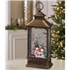 Image 1 : Holiday Lantern with LED Light and Snowman Scene – 6H Timer Feature