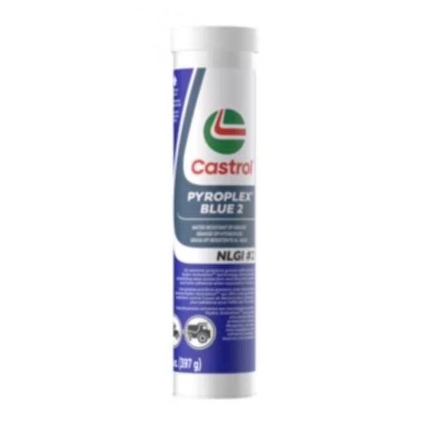10 Cartridges – Castrol Pyroplex Blue 2 Grease, NLGI #2,  14 oz Each