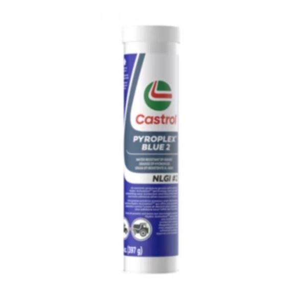 10 Cartridges – Castrol Pyroplex Blue 2 Grease, NLGI #2,  14 oz Each