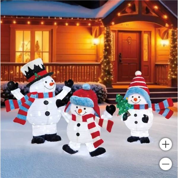 Snowman Family with 435 LED Lights, Set of 3