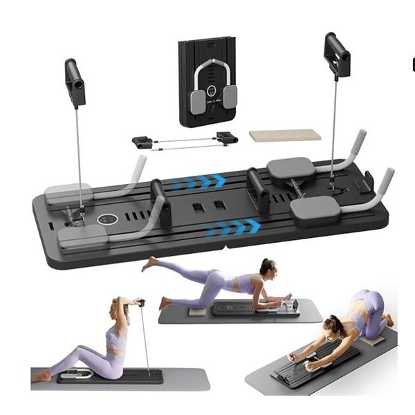Pilates Board, 4 in 1 Multifunctional Abdominal Board, Ab Core Trainer, Foldable Pilates Reformer Bo