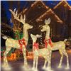 Image 1 : 56-Inch, 46-Inch, and 42-Inch 3-Piece Christmas Deer Family Decorations Set (Colorful)
