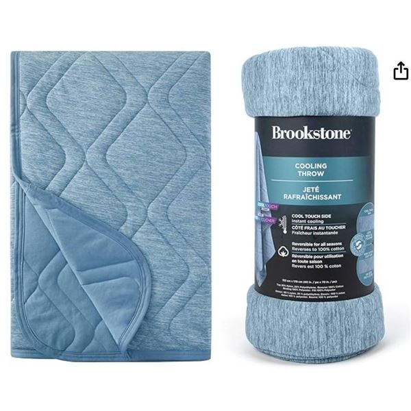 Brookstone Cooling Comfort Throw – Innovative Cooling Dual-Sided Throw – Oversized
