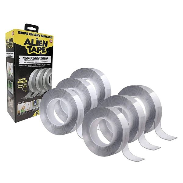 ALIEN TAPE Nano Double Sided Tape Reusable Washable Transparent Traceless Multi-Purpose Adhesive Tap
