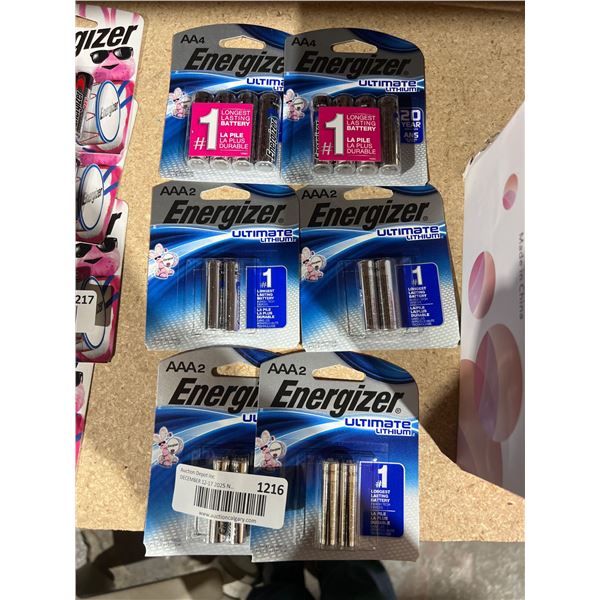 Lot of Energizer Ultimate Lithium AA4 and AAA2 Batteries – Quantity 2 of AA4 and 4 of AAA2