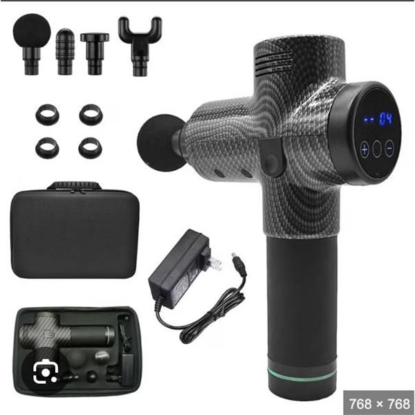 Powerful Massage Gun with 8 Heads and Rechargeable Lithium-Ion Battery