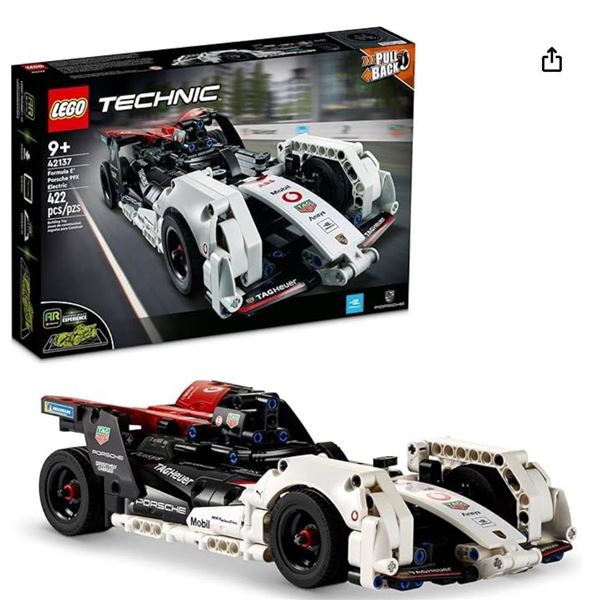 LEGO Technic Formula E Porsche 99X Electric 42137 Set – Pull Back Toy Champion Race Car Mod